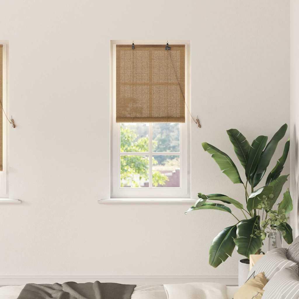 vidaXL Roller Blind Brown 23.62 x 86.61 in Bamboo image