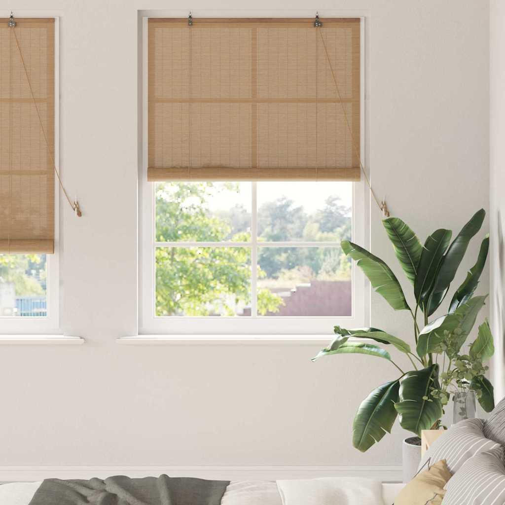 vidaXL Roller Blind Brown 43.31 x 86.61 in Bamboo image