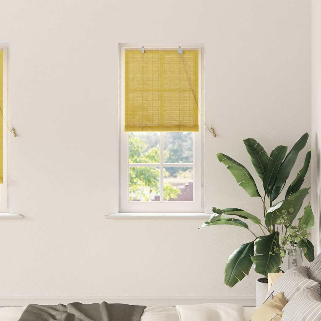 vidaXL Roller Blind Yellow 23.62 x 86.61 in Bamboo image