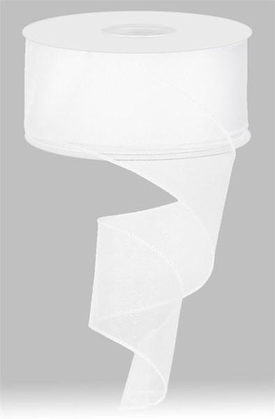 2.5 Inch White Sheer Organza Wired Ribbon, 50 Yards Per Spool (Lot of 1 Spool) SALE ITEM image
