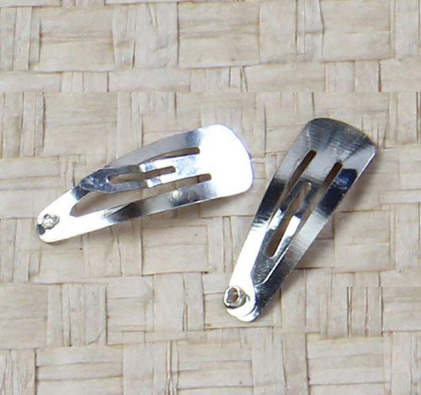 Silver 3cm Snap Clip for Hair (Lot of 200 Clips) SALE ITEM image