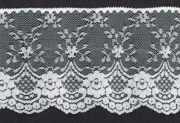 4 Inch Flat Lace, White (125 YARDS FULL SPOOL) MADE IN USA image