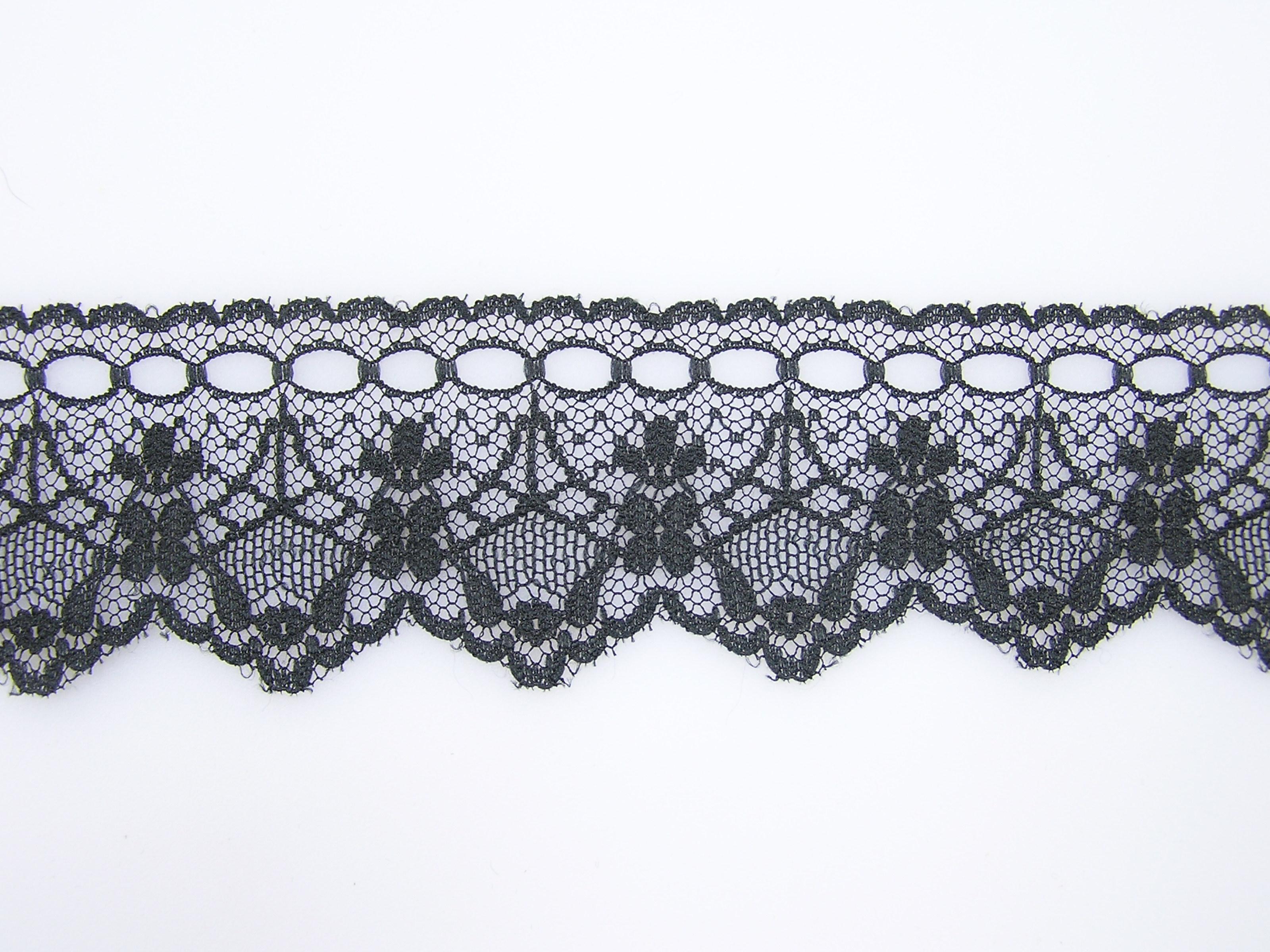 1.25 Inch Flat Lace, Black (50 yards) image