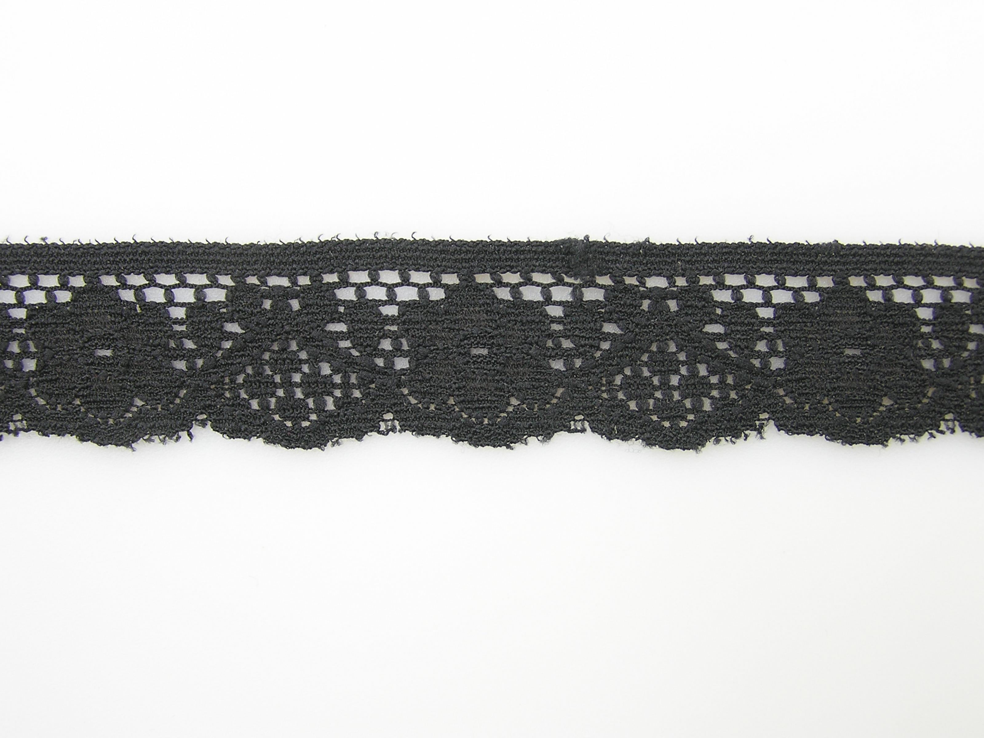 1 inch Flat Lace, black (50 yards) MADE IN USA - MF-130 Black image