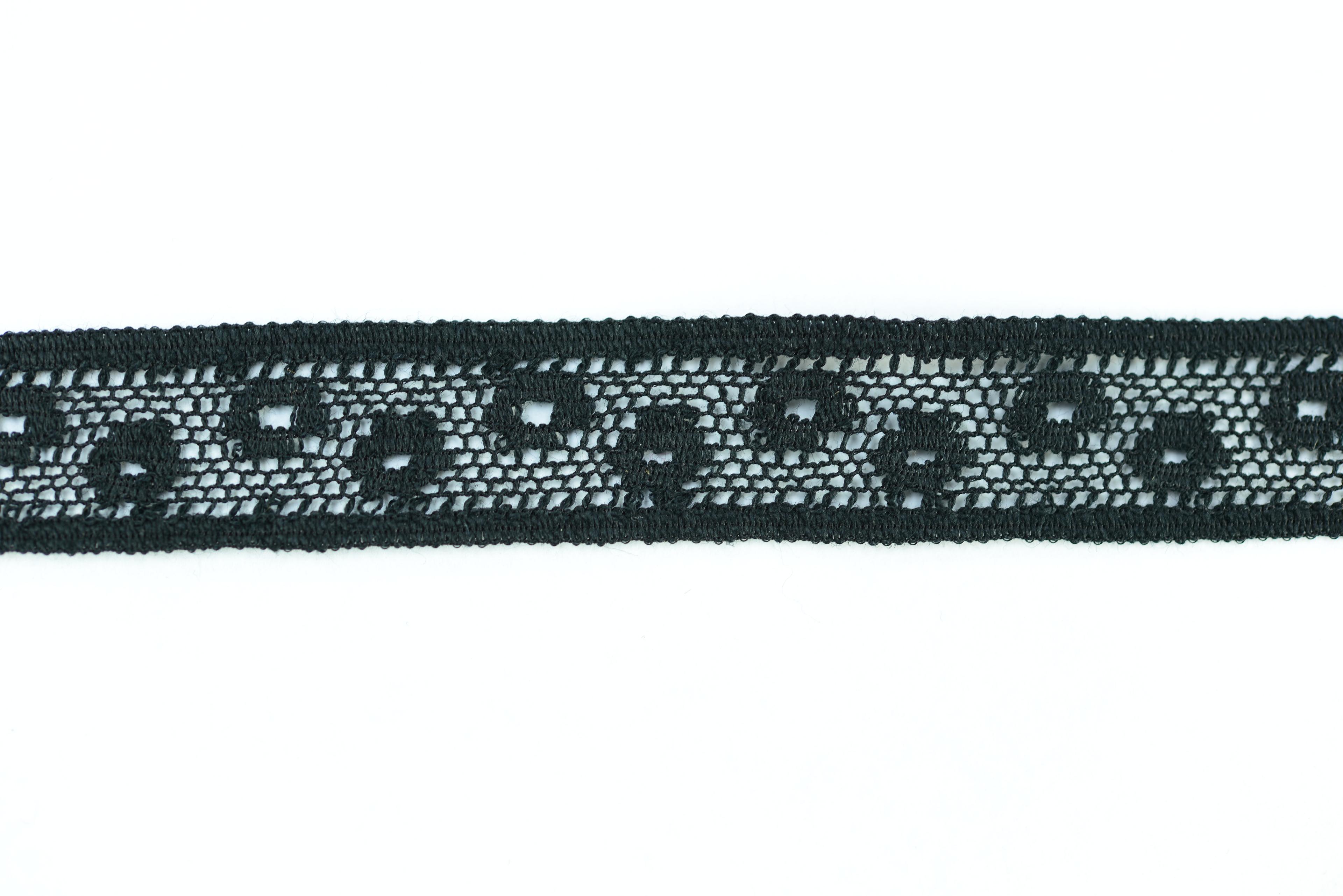.625 Inch Flat Lace, Black (100 yards) MADE IN USA image