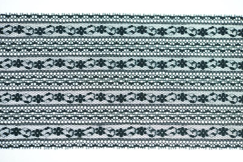 4.5 inch Flat Lace, Black (10 yards) MADE IN USA - MF-149 Black image