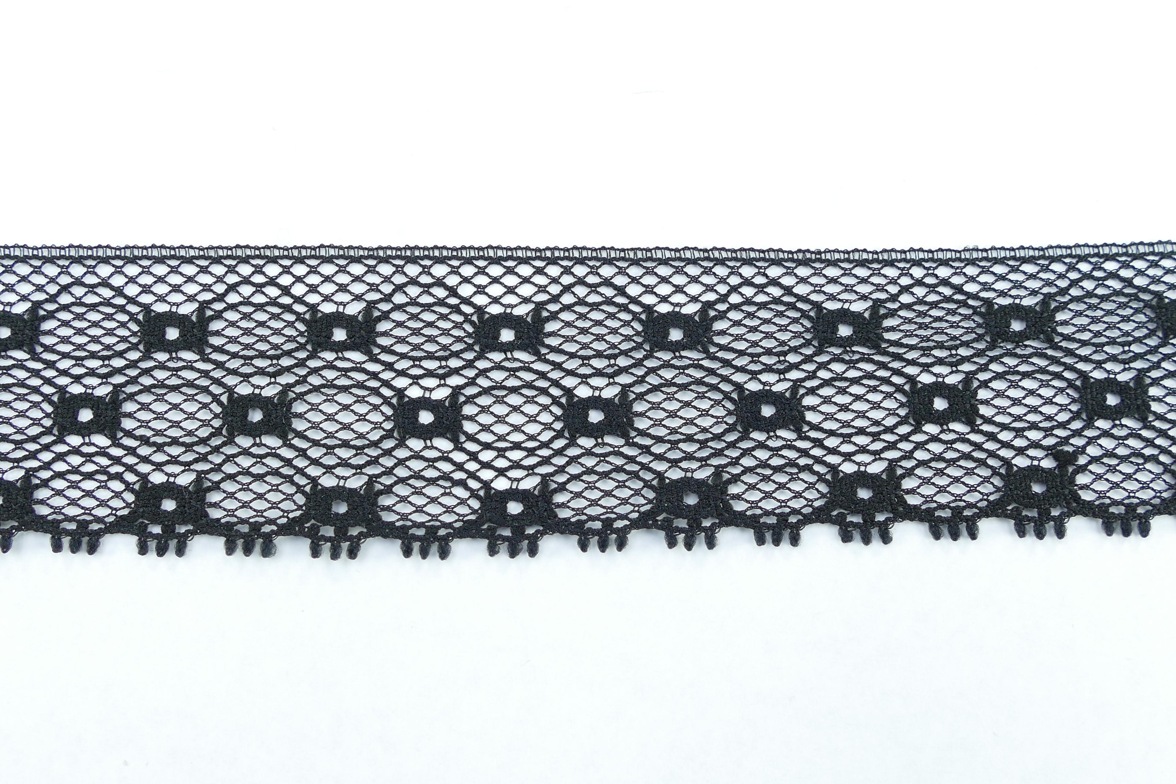 1.625 Inch Flat Lace, Black (50 yards) MADE IN USA image
