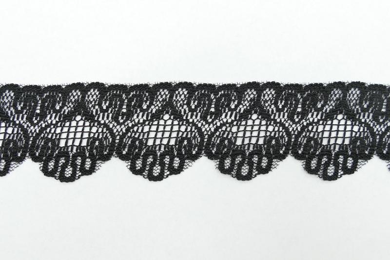1.75 Inch Flat Lace, Black (50 yards) MADE IN USA - MF-202 Black image