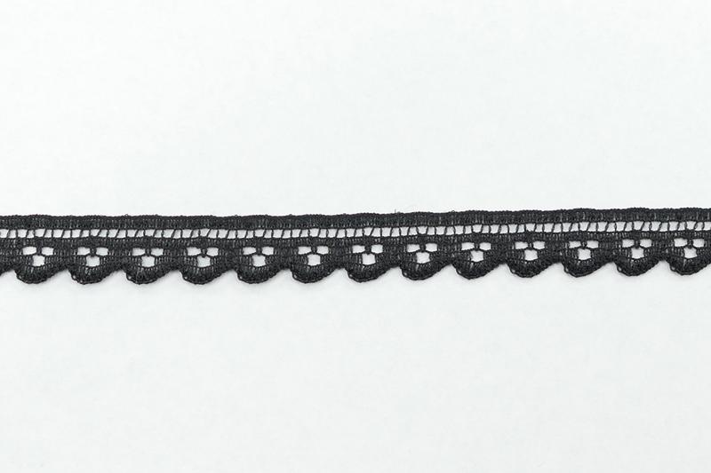 .375 Inch Flat Lace, Black (100 yards) MADE IN USA - MF-216 Black image
