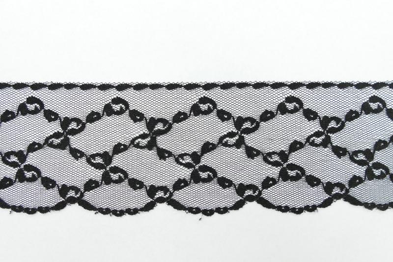 3 Inch Flat Lace, Black (25 yards) MADE IN USA image