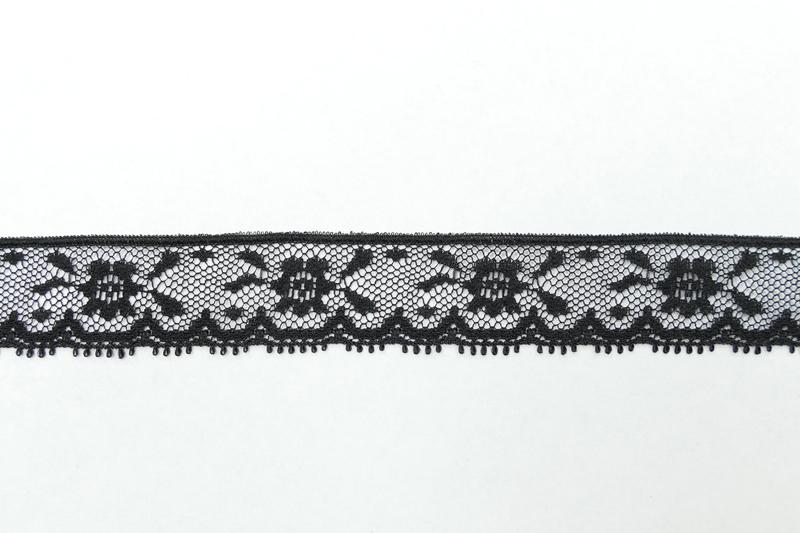 .75 Inch Flat Lace, Black (100 yards) MADE IN USA - MF-234 Black image