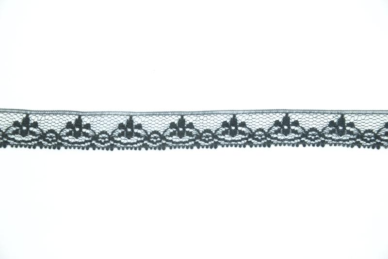 .625 Inch Flat Lace, Black (100 yards) MADE IN USA - MF-274 Black image