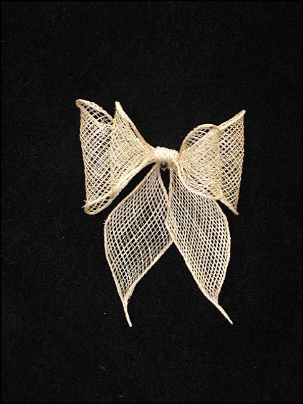 Sinamay Bow, 4 inch, Handcrafted From All Natural Abaca Fiber (Lot of 1 Package - 6 Bows Per Package) Clearance image