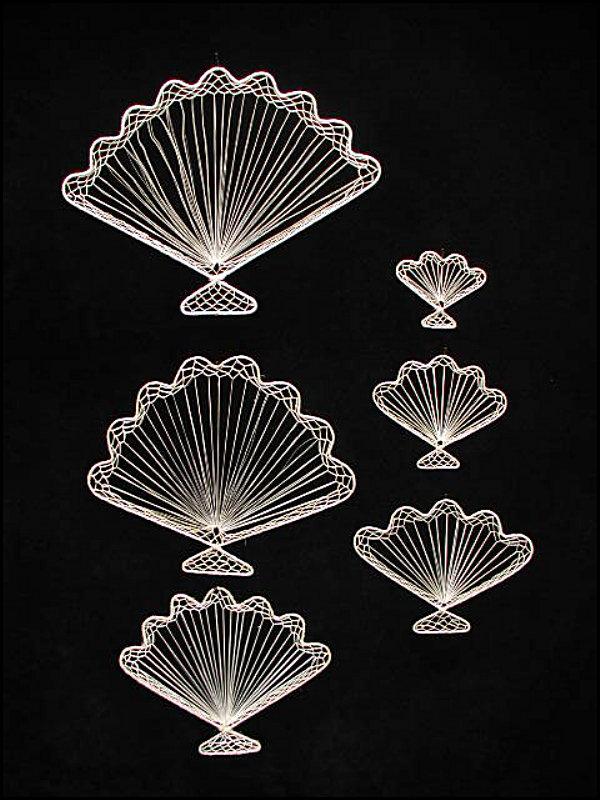 Abaca Shell Fan, Set of 6, Handcrafted From Natural Fiber (lot of 12 sets) Sale Item image