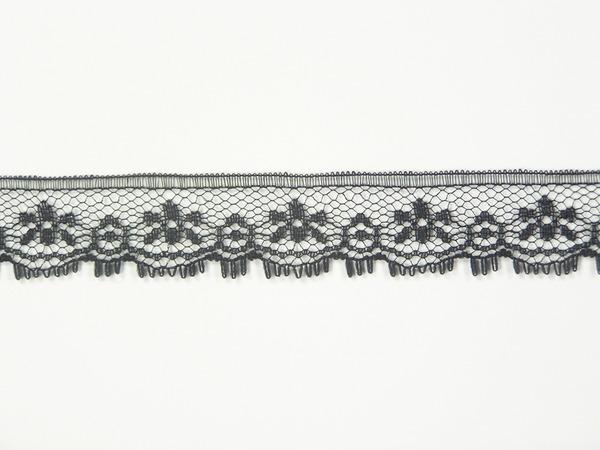 .75 inch Flat Lace, black (100 yards) 1549 black MADE IN USA image