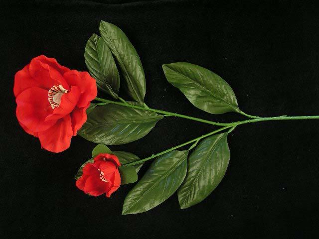 Magnolia Spray x2, Red, Artificial Silk Flower (lot of 6) Sale Item image