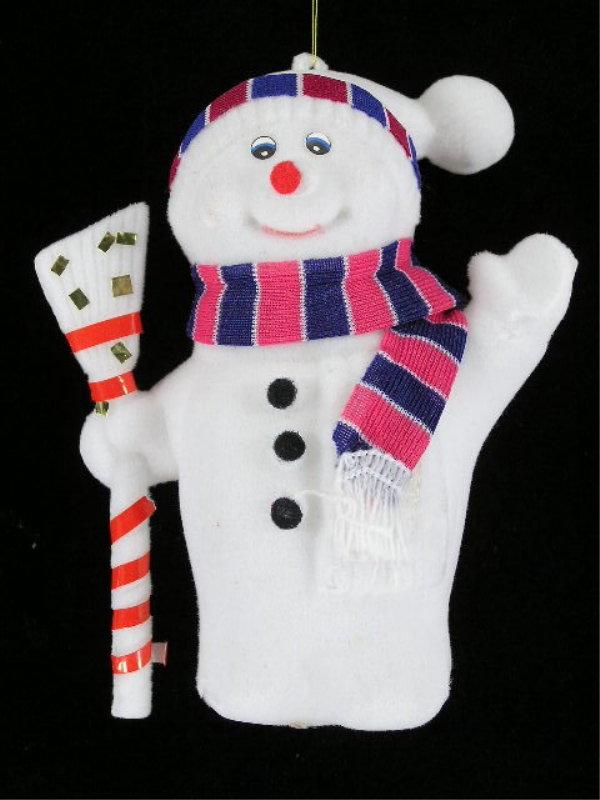 Flocked Snowman Chrisatmas Tree Ornament, 6 inch (lot of 1) Sale Item image