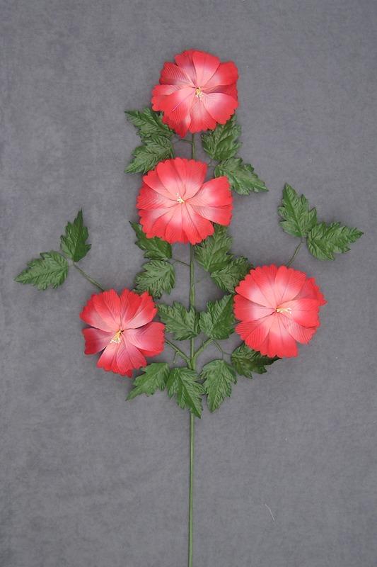 Zinnia Spray with 4 Blossoms, Spice, Hand Wrapped Artificial Silk Flower (lot of 12) Sale Item