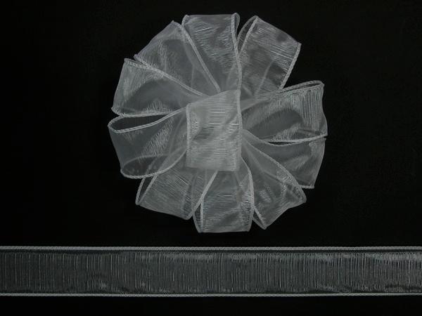 1.5 inch Organza Wired Ribbon, white (10-yard spool) SALE ITEM 1158-18-D image