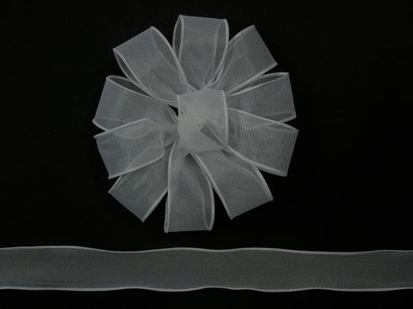 1.5 inch Sheer Wired Ribbon, white (10-yard spool) SALE ITEM image