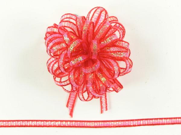 Pull Bow Ribbon , Red, 1/8 Inch x 50 Yards (1 Spool) SALE ITEM - PUB18 Red image