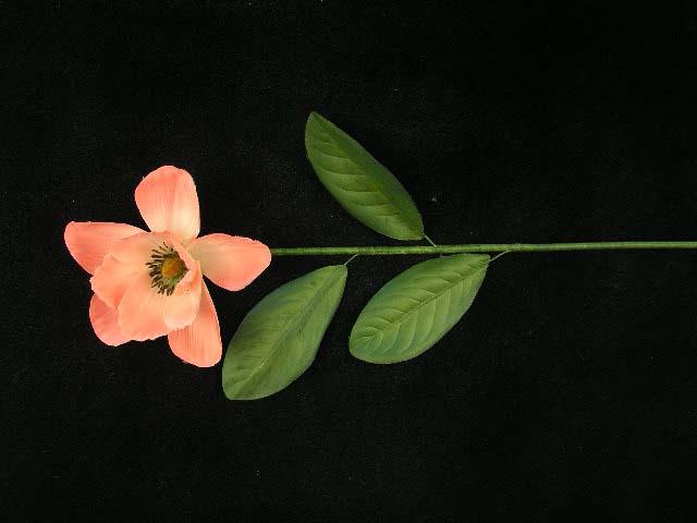Magnolia Spray x1, Peach, Hand Wrapped Artificial Silk Flower (lot of 12) Sale Item image