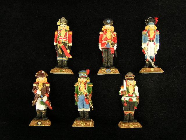 Resin Toy Soldier Christmas Decoration, 6 Styles, 4 inch (lot of 6 - 1 assortment) Clearance image