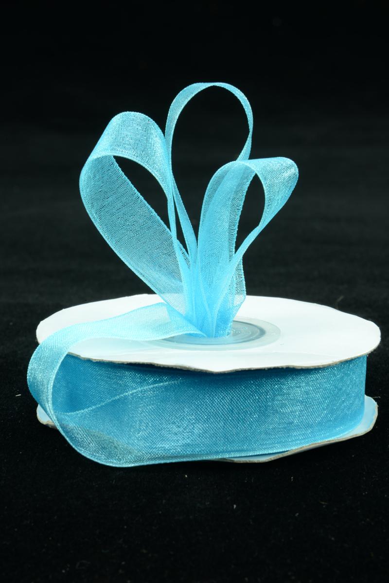 Organza Ribbon , Turquoise, 5/8 Inch x 25 Yards (1 Spool) SALE ITEM - EROG-0508 Turquoise