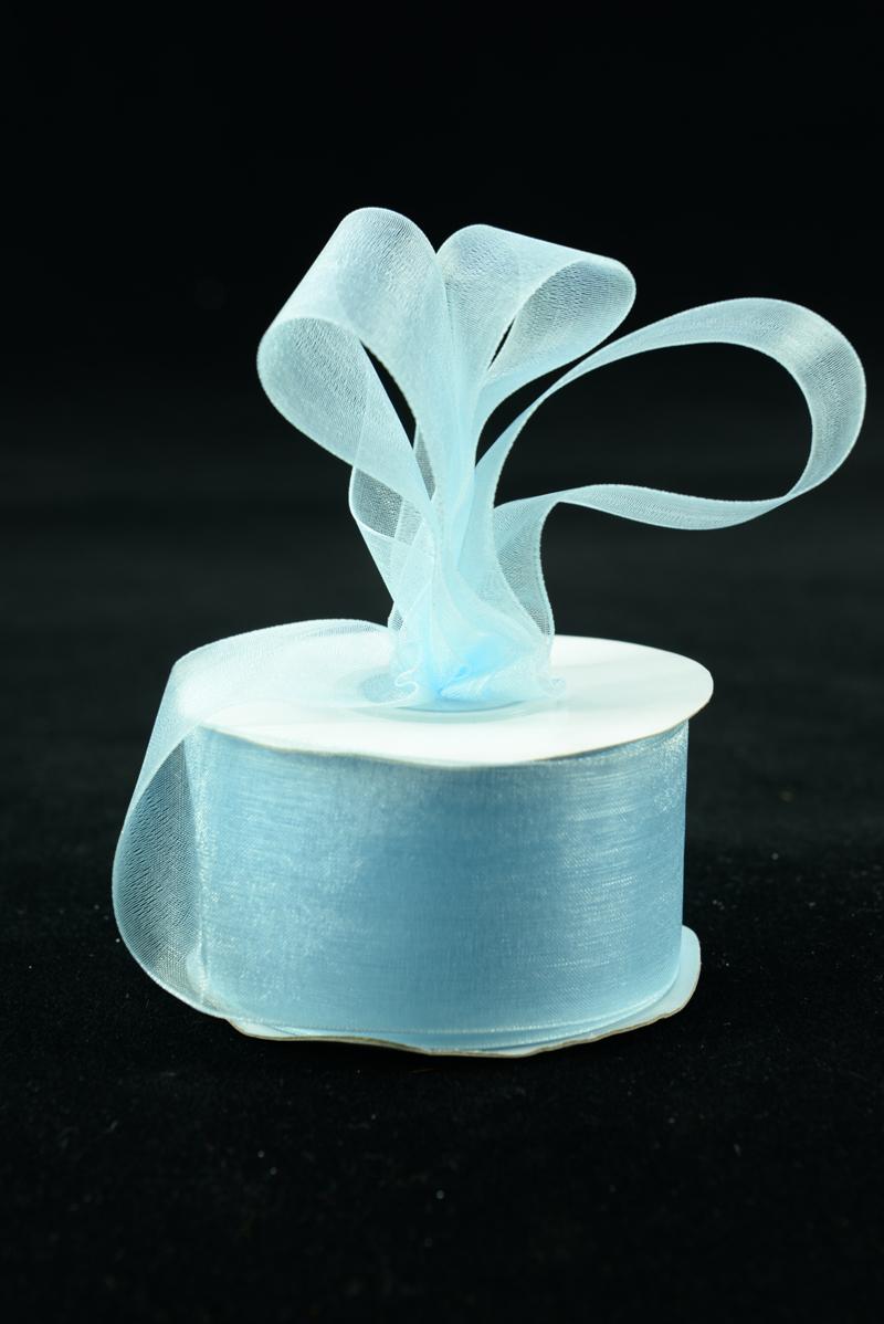 Organza Ribbon , Light Blue, 1.5 Inch x 25 Yards (1 Spool) SALE ITEM - 9528 Light Blue