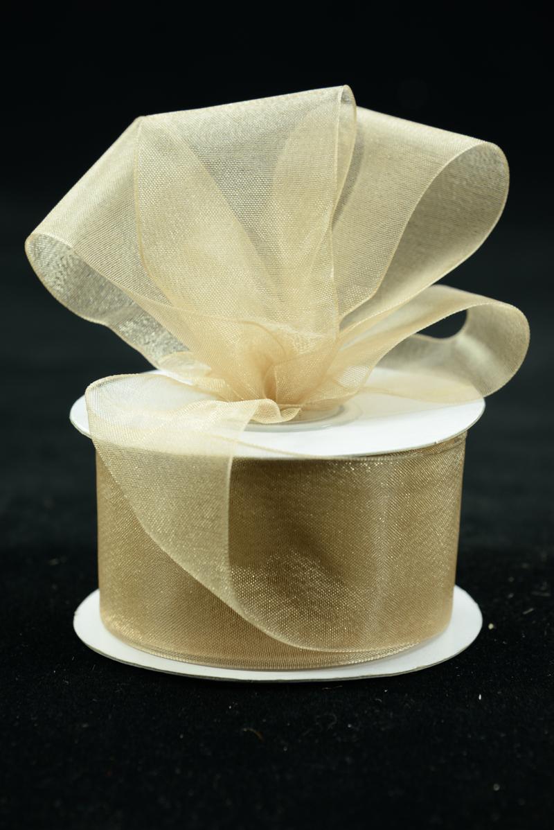 Organza Ribbon , Toffee, 1.5 Inch x 25 Yards (1 Spool) SALE ITEM - 9528 Toffee