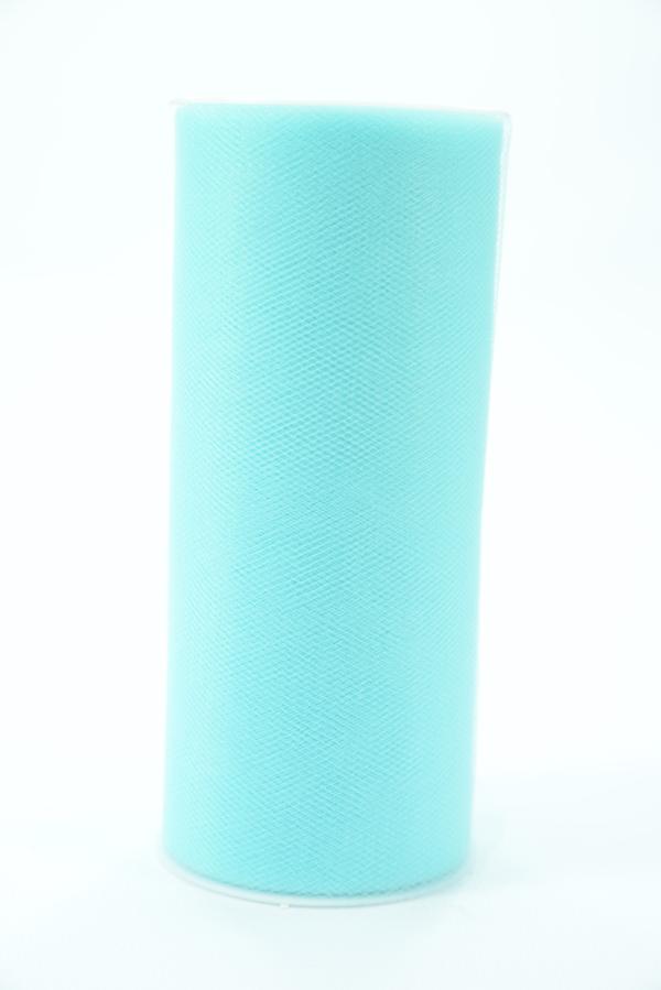 6 Inches Wide x 25 Yard Tulle, Aqua (1 Spool) SALE ITEM image