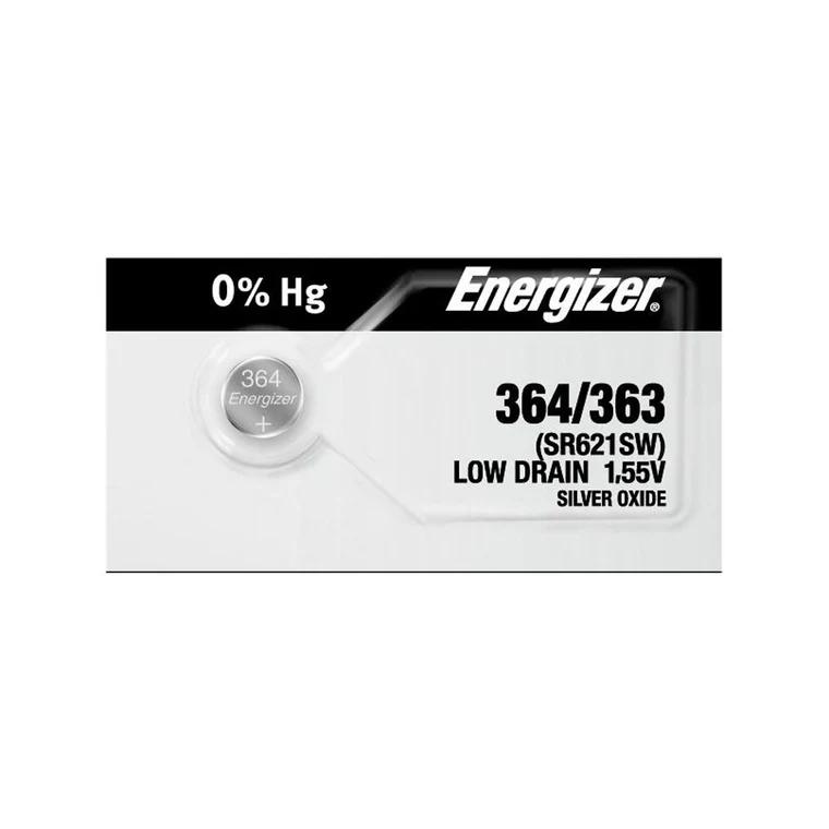 Energizer 364/363 Silver Oxide Coin Cell Batteries 1.55V SR621SW image