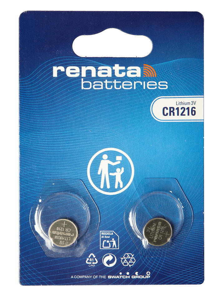 Renata CR1216 (2 PACK) 25mAh 3V Lithium Primary (LiMNO2) Coin Cell Battery (Cost Per Pack)