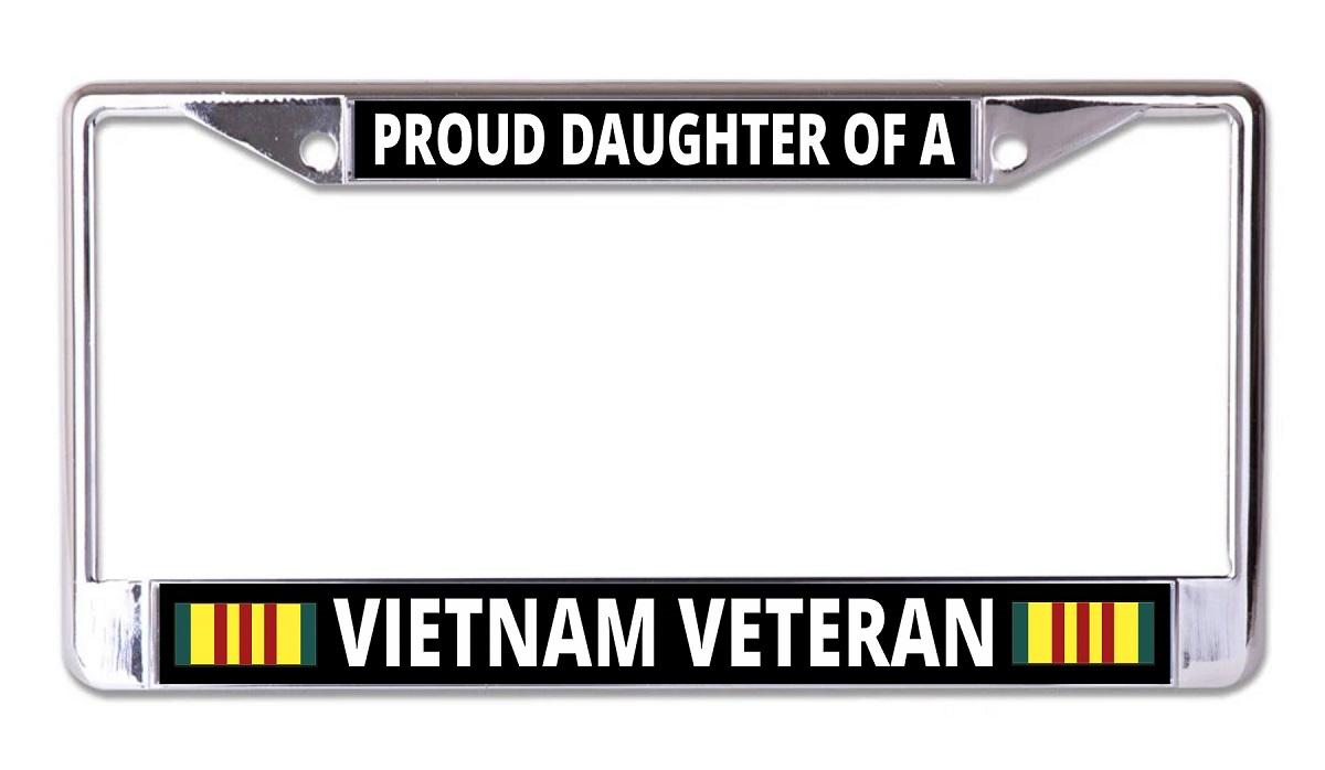 Proud Daughter Of A Vietnam Veteran Chrome License Plate Frame image