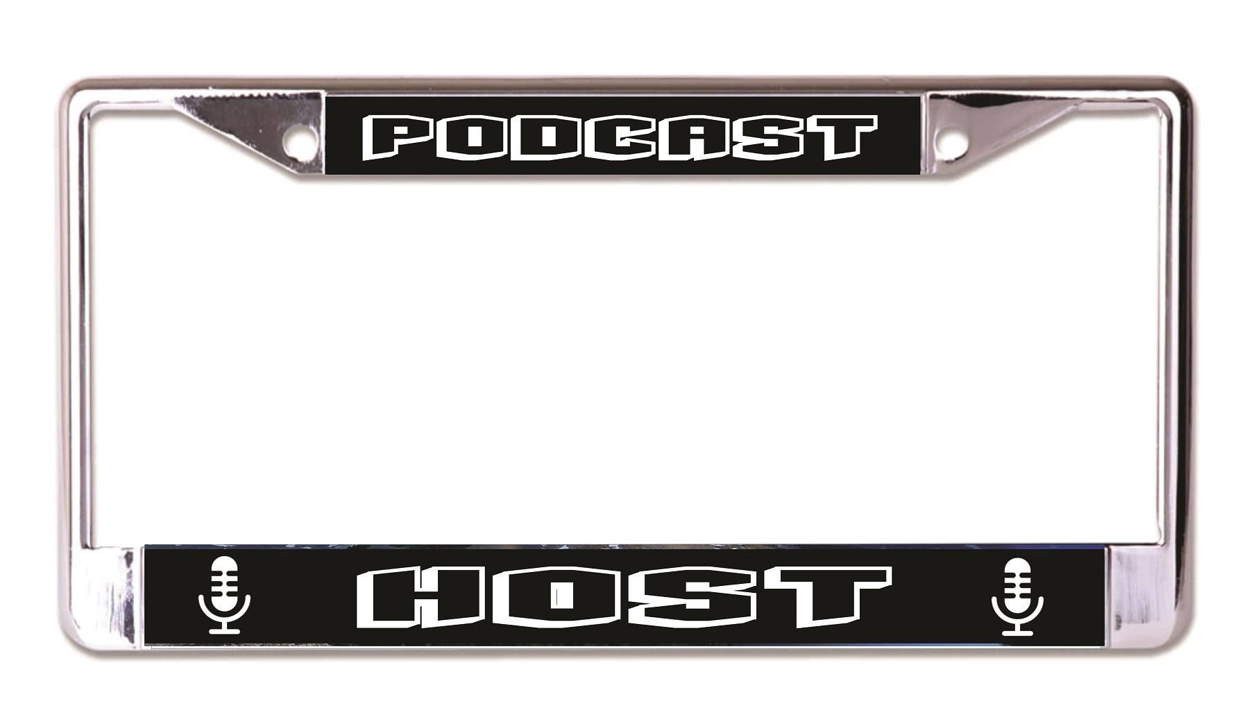 Podcast Host Chrome License Plate Frame image