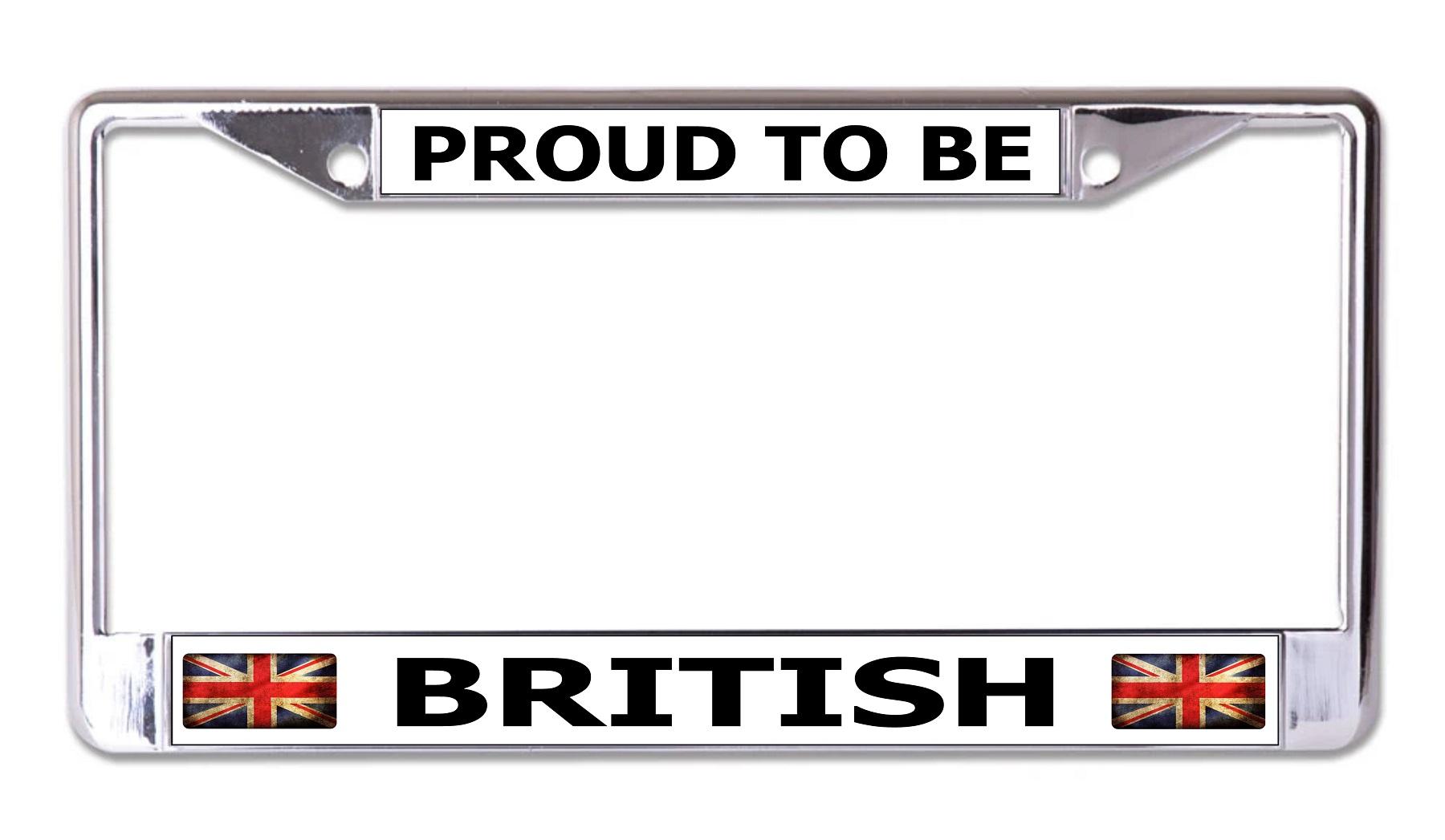 Proud To Be British Chrome License Plate Frame image