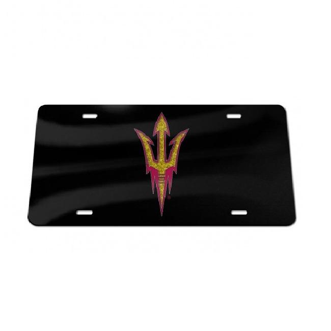 Arizona State Sun Devils Glitter Logo Black Laser License Plate image