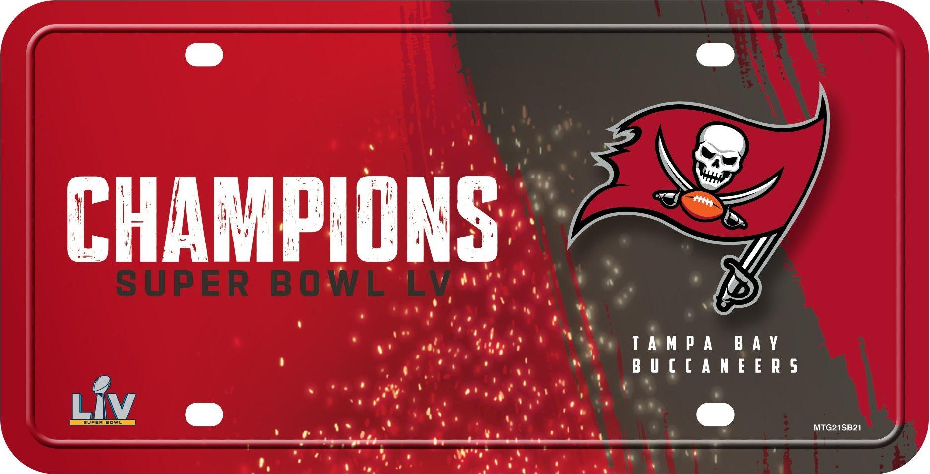 Buccaneers 2021 Super Bowl LV Champs Metal License Plate image