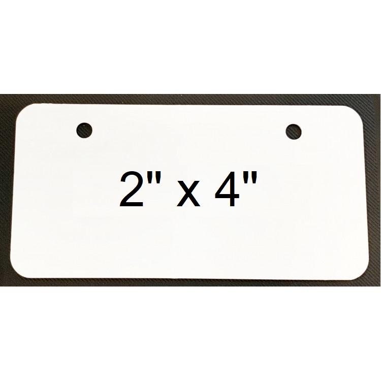 2-Hole White Dye Mini Sublimation Plate .030 2" x 4" image