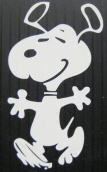 Snoopy Dancing White 4" x 4" Decal image