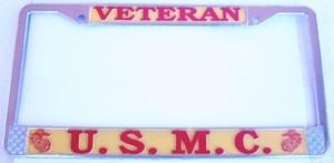 U.S. Marines Veteran Chrome License Plate Frame image
