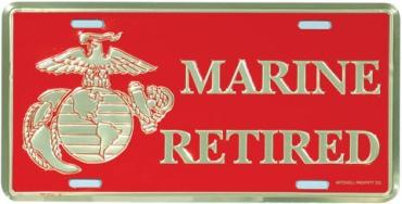 U.S. Marine Retired License Plate image