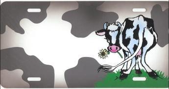 Cow Offset Airbrush License Plate image