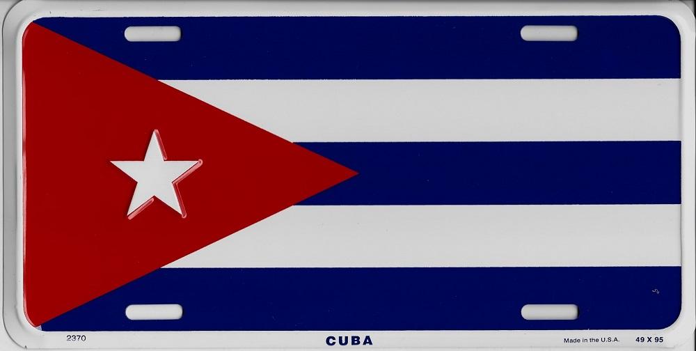 Cuba Flag Metal License Plate image