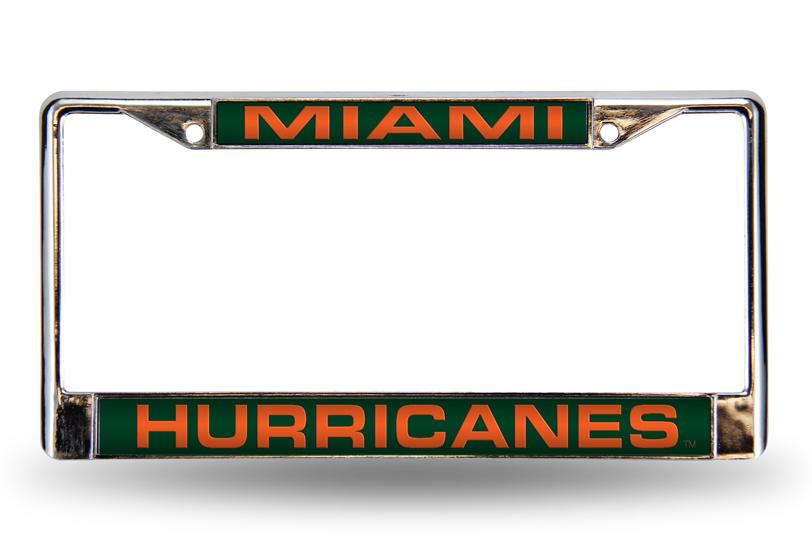 Miami Hurricanes Laser Chrome License Plate Frame image