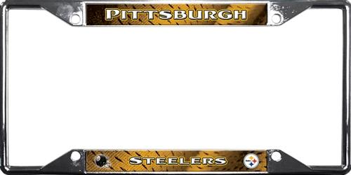 Pittsburgh Steelers EZ View Chrome License Plate Frame image