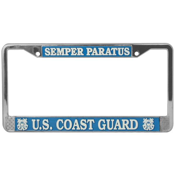 U.S. Coast Guard Semper Paratus Chrome License Plate Frame image
