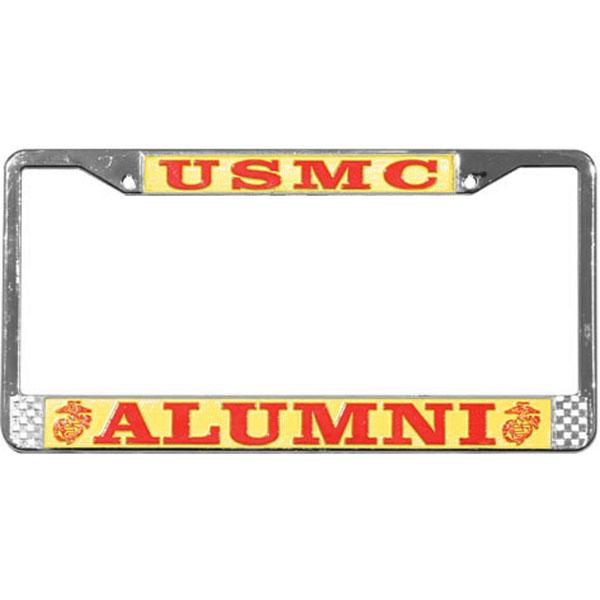 U.S. Marines Alumni Chrome License Plate Frame image