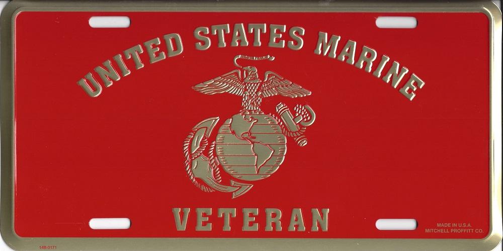 U.S. Marine Veteran License Plate image