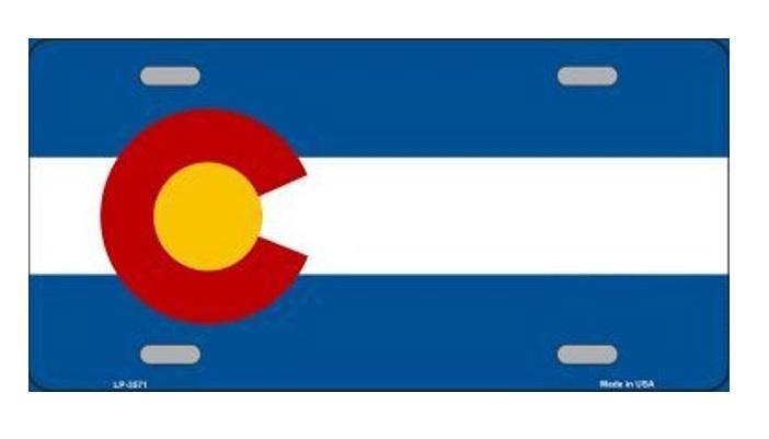 Colorado State Flag Metal License Plate image